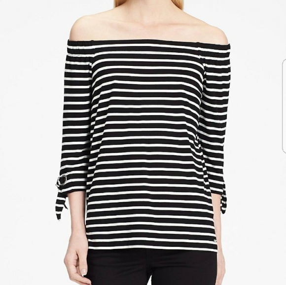 Calvin Klein Tops - Calvin Klein Striped Off the Shoulder Top